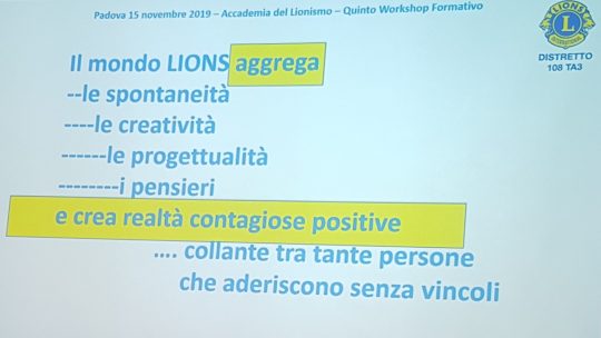 15 novembre 2019 – Serata Accademia Lionismo: …Emozioni